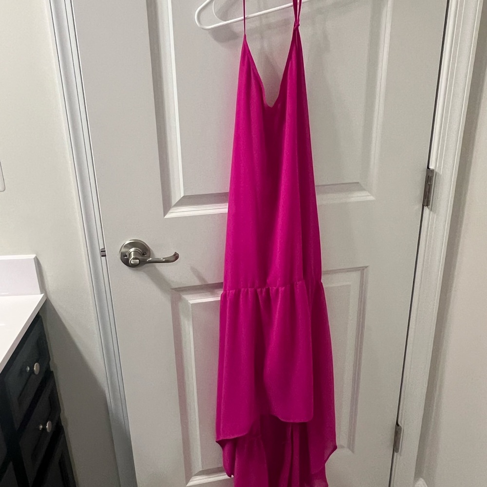 Fuchsia, backless dress. Medium.